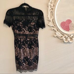 Forever21 Lace Black/Beige Dress Size S